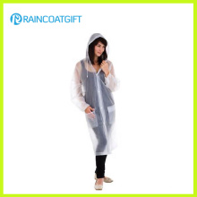 Impermeable de PVC transparente unisex de longitud completa Rvc-160